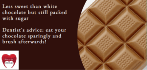 milk chocolate and teeth